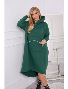 Kesi Zateplené šaty s kapucí tmavě zelené