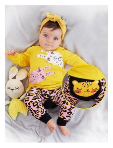 Denokids Leopard Baby Girl T-shirt Tights-Pants Set