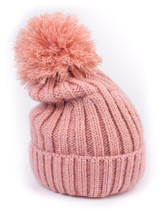 Winter women's hat with pompom Shelvt pink