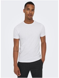 Sada dvou pánských basic triček v bílé barvě ONLY & SONS - Pánské