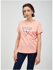 Meruňkové dámské tričko Guess - Dámské
