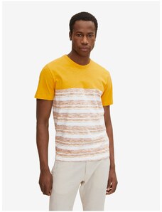 Bílo-oranžové pánské pruhované tričko Tom Tailor - Pánské