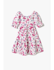 Koton Floral Midi Dress Short Sleeve