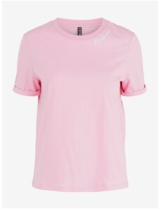 Růžové tričko s nápisem Pieces Velune - Dámské