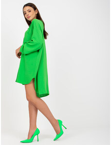 Fashionhunters Světle zelené asymetrické košilové šaty od Elaria