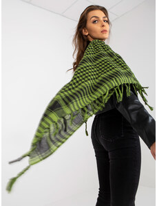 Fashionhunters Zeleno-černý kostkovaný šátek