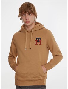 Hnědá pánská mikina s kapucí Tommy Hilfiger - Pánské