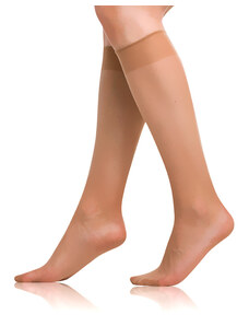 Bellinda DIE PASST KNEE-HIGHS 20 DAY - Women's tights matte knee-high socks - almond