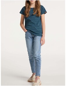 Tmavě modré holčičí vzorované tričko Ragwear Violka Chevron - Holky