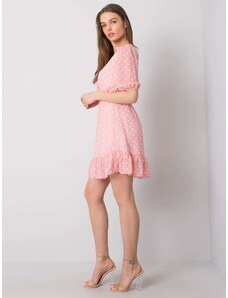 Fashionhunters SUBLEVEL Růžové šaty s puntíky