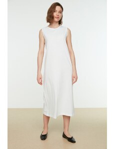 Trendyol Bílé šaty bez rukávů podšívka-spodní prádlo