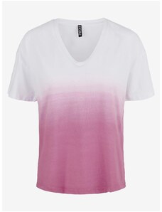 Bílo-růžové tričko Pieces Abba - Dámské