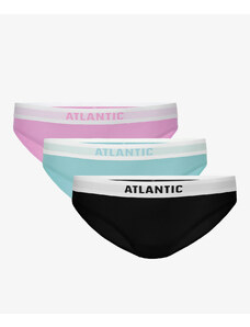 Dámské kalhotky Bikini ATLANTIC 3Pack - fialová/zelená/černá