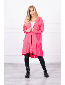 Kesi Pelerína s kapucí oversize růžové neonové barvy
