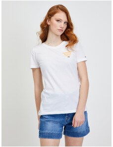 Tommy Hilfiger Bílé dámské tričko Tommy Jeans - Dámské