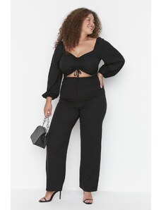 Trendyol Curve Black Cut Out Detailed Woven Overalls