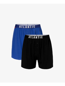 Pánské volné boxerky ATLANTIC 2Pack - modrá, námořnická modrá