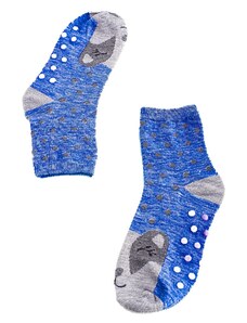 Non-slip Girls Socks Shelvt Blue Badgers