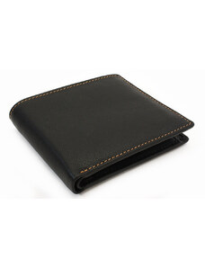 Černá pánská kožená peněženka se světlým štepováním Adodine