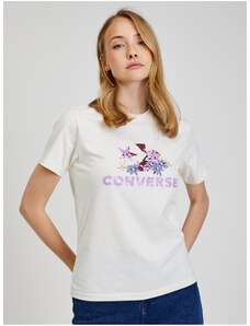 Krémové dámské tričko Converse - Dámské