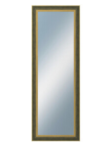 DANTIK - Zarámované zrcadlo - rozměr s rámem cca 50x140 cm z lišty ZVRATNÁ zelenozlatá plast (3070)