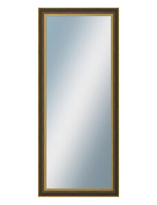 DANTIK - Zarámované zrcadlo - rozměr s rámem cca 60x140 cm z lišty ZVRATNÁ černozlatá plast (3071)