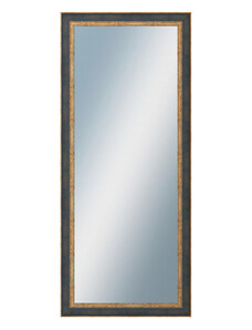 DANTIK - Zarámované zrcadlo - rozměr s rámem cca 60x140 cm z lišty ZVRATNÁ modrozlatá plast (3068)