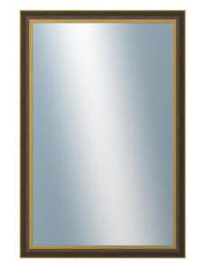 DANTIK - Zarámované zrcadlo - rozměr s rámem cca 80x120 cm z lišty ZVRATNÁ černozlatá plast (3071)