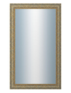 DANTIK - Zarámované zrcadlo - rozměr s rámem cca 60x100 cm z lišty ZVRATNÁ bílozlatá plast (3067)