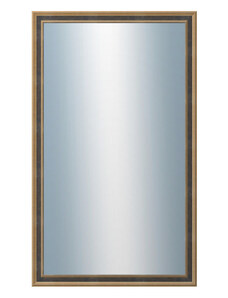 DANTIK - Zarámované zrcadlo - rozměr s rámem cca 60x100 cm z lišty TOOTH malá zlato černá (3163)