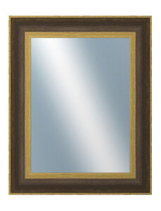 DANTIK - Zarámované zrcadlo - rozměr s rámem cca 40x50 cm z lišty ZVRATNÁ černozlatá plast (3071)