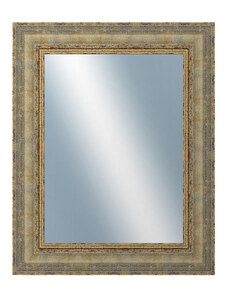 DANTIK - Zarámované zrcadlo - rozměr s rámem cca 40x50 cm z lišty ZVRATNÁ bílozlatá plast (3067)
