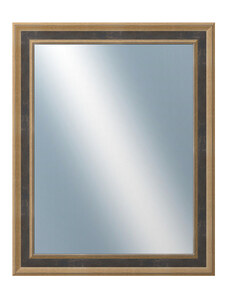 DANTIK - Zarámované zrcadlo - rozměr s rámem cca 40x50 cm z lišty TOOTH malá zlato černá (3163)