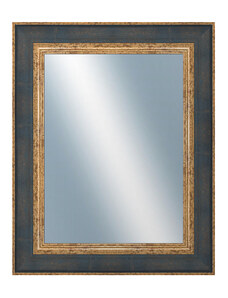 DANTIK - Zarámované zrcadlo - rozměr s rámem cca 40x50 cm z lišty ZVRATNÁ modrozlatá plast (3068)