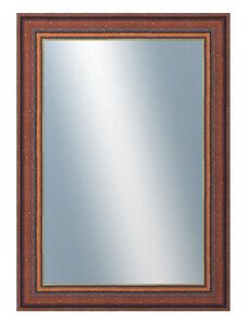 DANTIK - Zarámované zrcadlo - rozměr s rámem cca 50x70 cm z lišty ANGLIE hnědá Au linka (612)