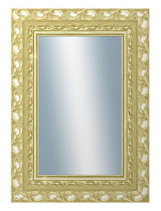DANTIK - Zarámované zrcadlo - rozměr s rámem cca 50x70 cm z lišty ROKOKO zlatá házená (2882)