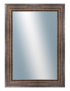 DANTIK - Zarámované zrcadlo - rozměr s rámem cca 50x70 cm z lišty TRITON široký měď antik (2951)