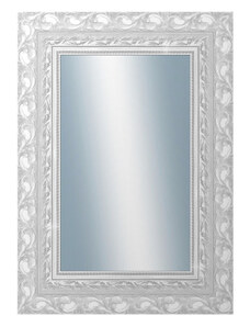 DANTIK - Zarámované zrcadlo - rozměr s rámem cca 50x70 cm z lišty ROKOKO stříbrná házená (2881)