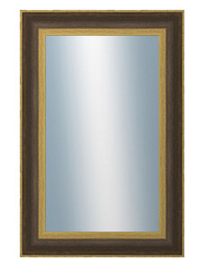 DANTIK - Zarámované zrcadlo - rozměr s rámem cca 40x60 cm z lišty ZVRATNÁ černozlatá plast (3071)