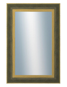 DANTIK - Zarámované zrcadlo - rozměr s rámem cca 40x60 cm z lišty ZVRATNÁ zelenozlatá plast (3070)