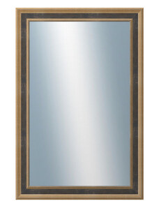 DANTIK - Zarámované zrcadlo - rozměr s rámem cca 40x60 cm z lišty TOOTH malá zlato černá (3163)