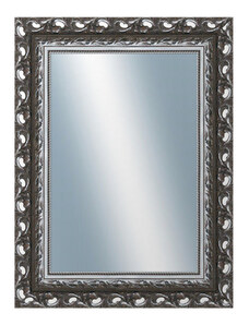DANTIK - Zarámované zrcadlo - rozměr s rámem cca 60x80 cm z lišty ROKOKO grafitová (2884)