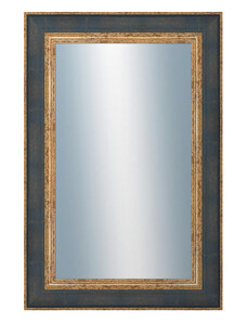 DANTIK - Zarámované zrcadlo - rozměr s rámem cca 40x60 cm z lišty ZVRATNÁ modrozlatá plast (3068)