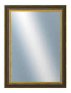 DANTIK - Zarámované zrcadlo - rozměr s rámem cca 60x80 cm z lišty ZVRATNÁ černozlatá plast (3071)