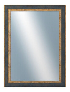 DANTIK - Zarámované zrcadlo - rozměr s rámem cca 60x80 cm z lišty ZVRATNÁ modrozlatá plast (3068)