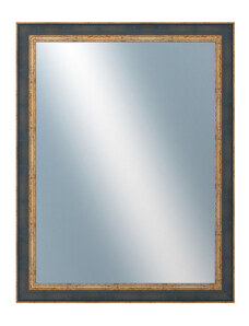 DANTIK - Zarámované zrcadlo - rozměr s rámem cca 70x90 cm z lišty ZVRATNÁ modrozlatá plast (3068)