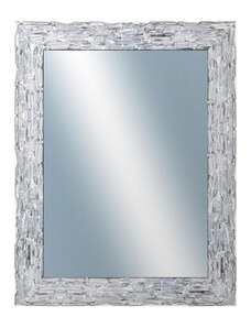 DANTIK - Zarámované zrcadlo - rozměr s rámem cca 70x90 cm z lišty Travertino stříbrné (2893)