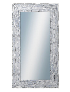 DANTIK - Zarámované zrcadlo - rozměr s rámem cca 50x90 cm z lišty Travertino stříbrné (2893)