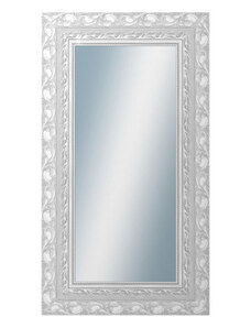 DANTIK - Zarámované zrcadlo - rozměr s rámem cca 50x90 cm z lišty ROKOKO stříbrná házená (2881)