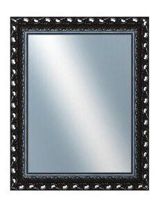 DANTIK - Zarámované zrcadlo - rozměr s rámem cca 80x100 cm z lišty ROKOKO černá lesklá (2632)